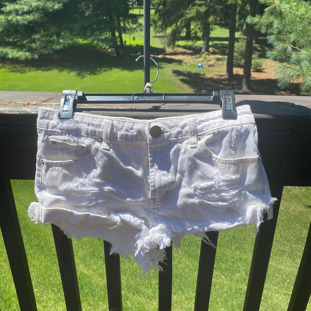 LITZ white denim shorts